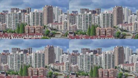 航拍上海虹口区住宅楼高清在线视频素材下载