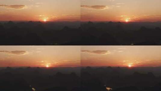 日落时的喀斯特地貌中国山水高清在线视频素材下载