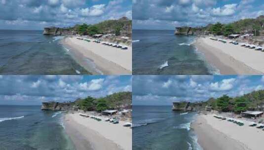 印尼巴厘岛Balangan海滩风光航拍高清在线视频素材下载