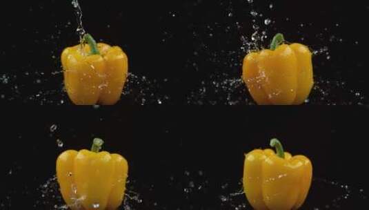 黄色菜椒升格高清在线视频素材下载