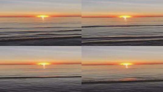 清晨第一缕阳光海上日出高清在线视频素材下载