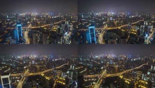 上海_城市夜景_夜景航拍高清在线视频素材下载