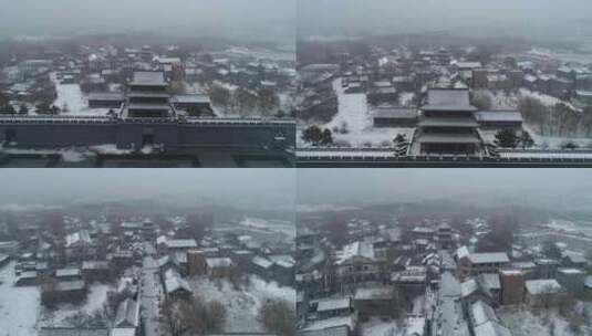 沈阳冬季关东影视城雪景高清在线视频素材下载
