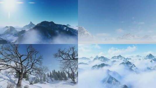 唯美雪山 雪山日出高清在线视频素材下载