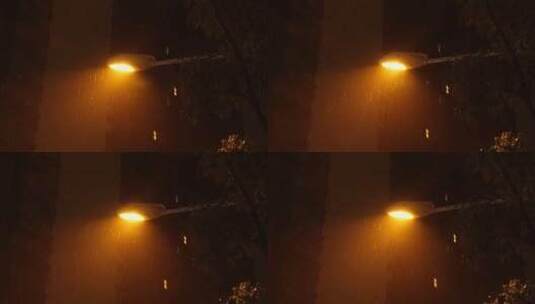 孤独-雨夜下的路灯高清在线视频素材下载