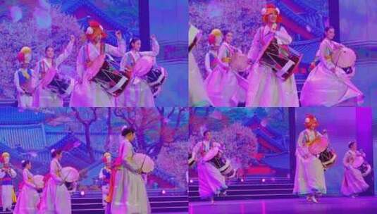 韩国民间舞蹈表演高清在线视频素材下载