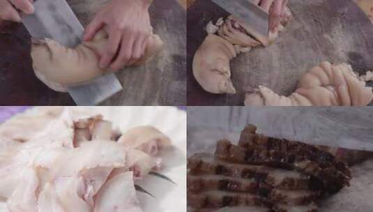 黑猪肉美食制作高清在线视频素材下载