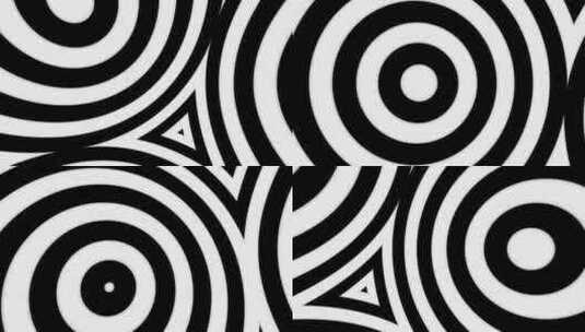 黑白圆形和三角形光学幻觉循环动画高清在线视频素材下载