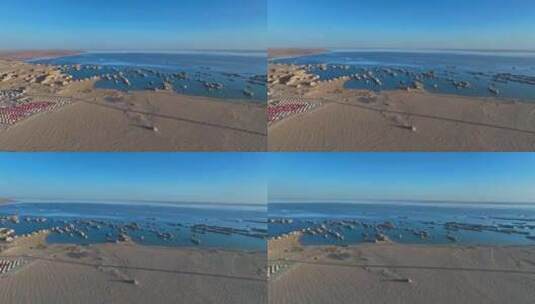 青海水上雅丹地貌航拍高清在线视频素材下载