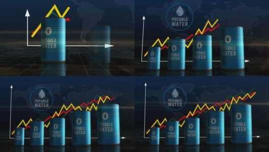 图表上的饮用水h2o桶高清在线视频素材下载