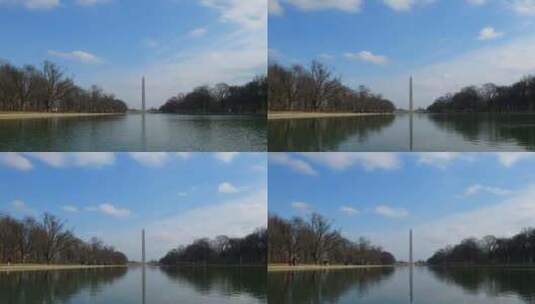 华盛顿特区纪念碑湖的延时高清在线视频素材下载