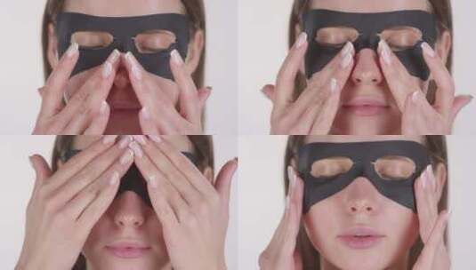 戴眼罩的女人特写高清在线视频素材下载