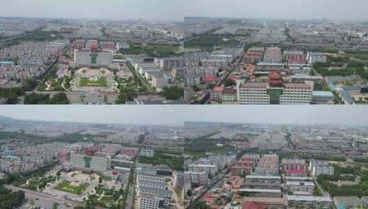 航拍山东潍坊青州市人民政府高清在线视频素材下载