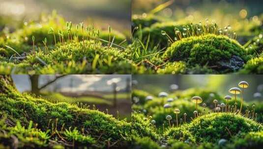 苔藓森林潮湿热带雨林高清在线视频素材下载