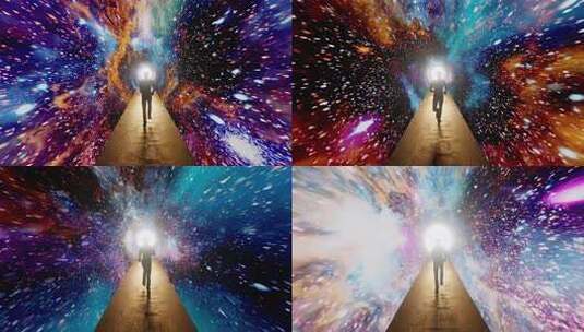 AI人工智能未来科幻人奔跑星空动感梦幻高端高清在线视频素材下载