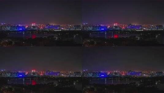 夜景中的城市灯火辉煌景象高清在线视频素材下载