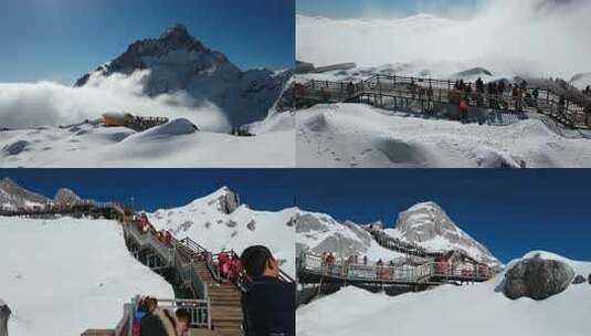 玉龙雪山山顶住着神仙吗高清在线视频素材下载