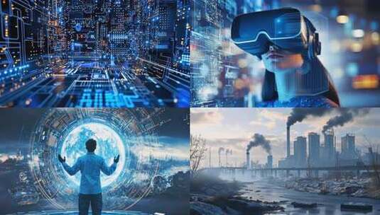 数据可视化河流污染虚拟投影 电路板科技界高清在线视频素材下载