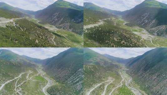318国道西藏拉萨海子高原航拍2高清在线视频素材下载