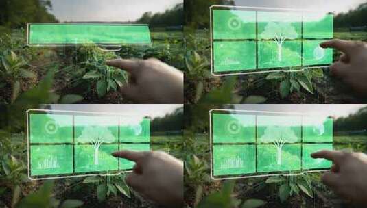 农田科技交互手指点击画面高清在线视频素材下载