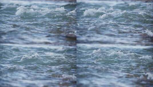 水浪水花水面河面河水奔腾流淌河水流动高清在线视频素材下载