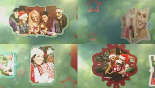 圣诞节创意家庭照片展示AE模板高清AE视频素材下载