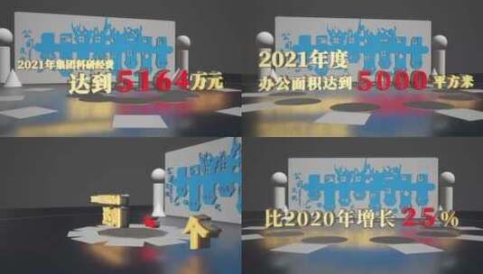 企业年报业绩汇报数据展示三维模板高清AE视频素材下载