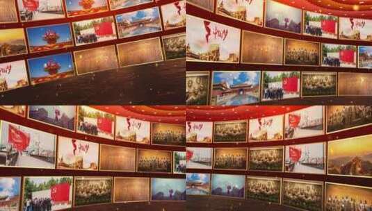 建国72周年照片墙展示AE模板高清AE视频素材下载