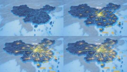 巴中市通江县辐射全国网络地图ae模板高清AE视频素材下载