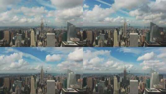 美国纽约帝国大厦高空航拍高清在线视频素材下载