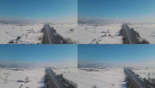 冬天里的美丽乡村高清在线视频素材下载