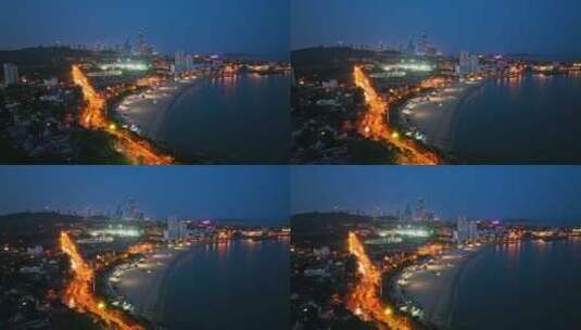 青岛城市夜景老城区夜景高清在线视频素材下载