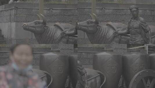 贵州茅台1915广场航拍风景景点酒都旅游雕像高清在线视频素材下载