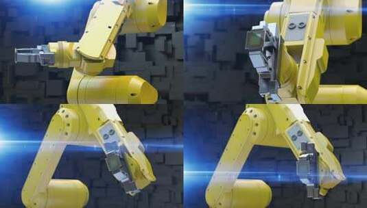 旋转工业机器人高清在线视频素材下载