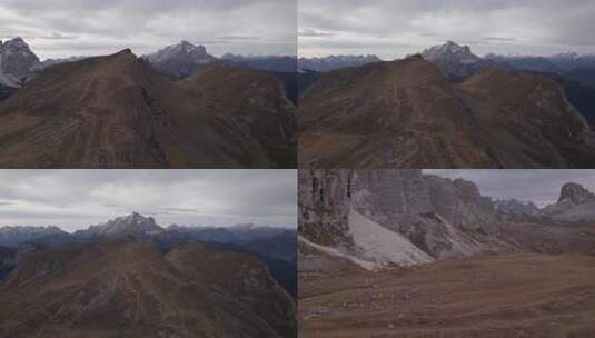 雄伟山峰峡谷山脉雪山航拍高清在线视频素材下载