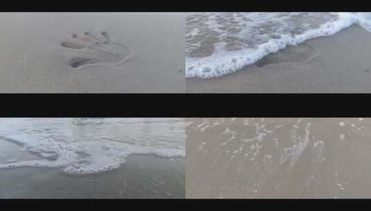 【海】生活文艺拍摄夕阳落日下的细腻沙滩高清在线视频素材下载