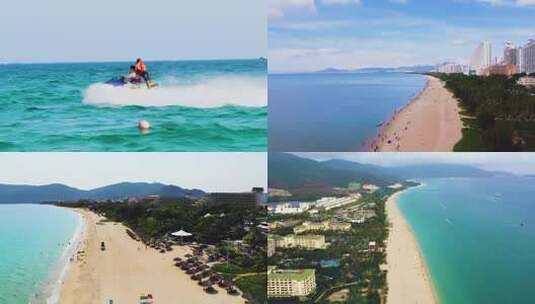 三亚 冲浪 海南 旅游  避暑 景点高清在线视频素材下载