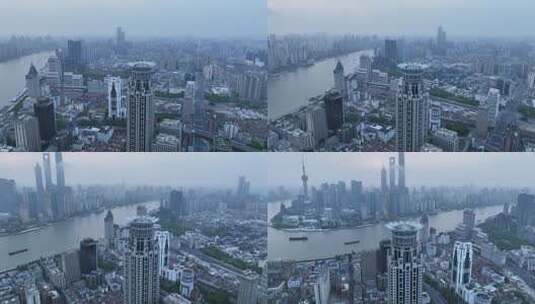 上海城市建筑天际线航拍高清在线视频素材下载