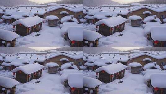 中国黑龙江雪乡大雪纷飞高清在线视频素材下载