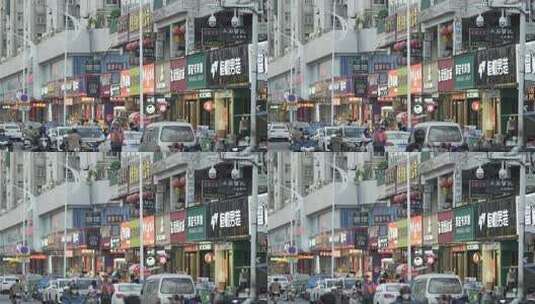 香港风闹市小吃街空镜人来人往高清在线视频素材下载