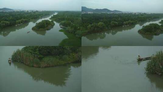 l1杭州西溪河面风光高清在线视频素材下载