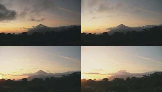 哥斯达黎加延时，阿雷纳火山景观的延时与美丽的雨林风光和D高清在线视频素材下载