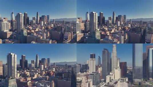 城市航拍加州好莱坞市中心洛杉矶摩天大楼高清在线视频素材下载