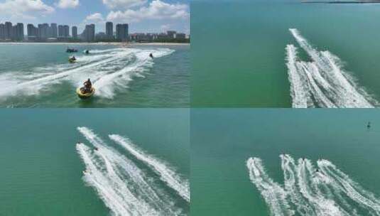 海上摩托艇冲浪高清在线视频素材下载