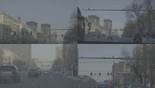 黑龙江牡丹江市开车视角城市道路交通高清在线视频素材下载