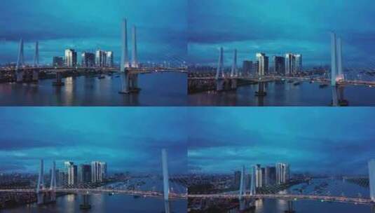 广州番禺洛溪大桥夜景-1高清在线视频素材下载