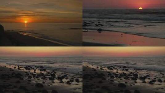 4K海边日落海滩夕阳高清在线视频素材下载