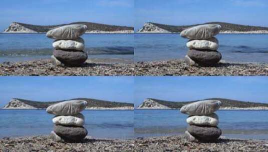 沙滩石高清在线视频素材下载