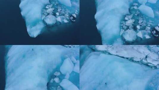 航拍冰川消融高清在线视频素材下载