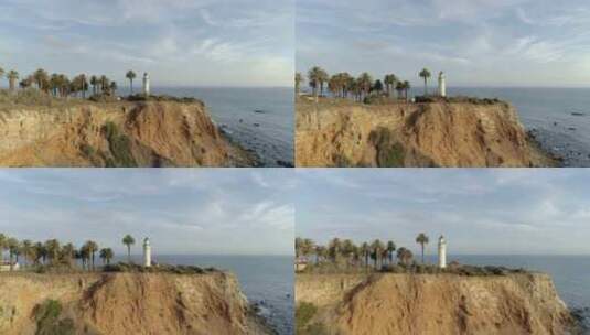 著名的维森特灯塔（兰乔帕洛斯贝尔德斯）的日落航拍视频。DJ拍摄的视频高清在线视频素材下载